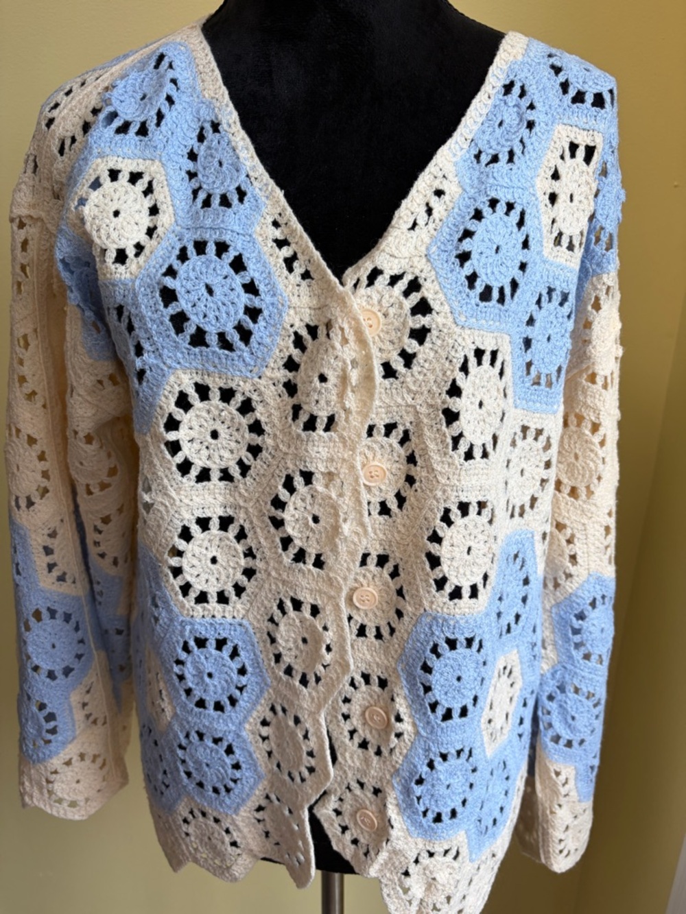 NWT Granny Square Crochet Sweater